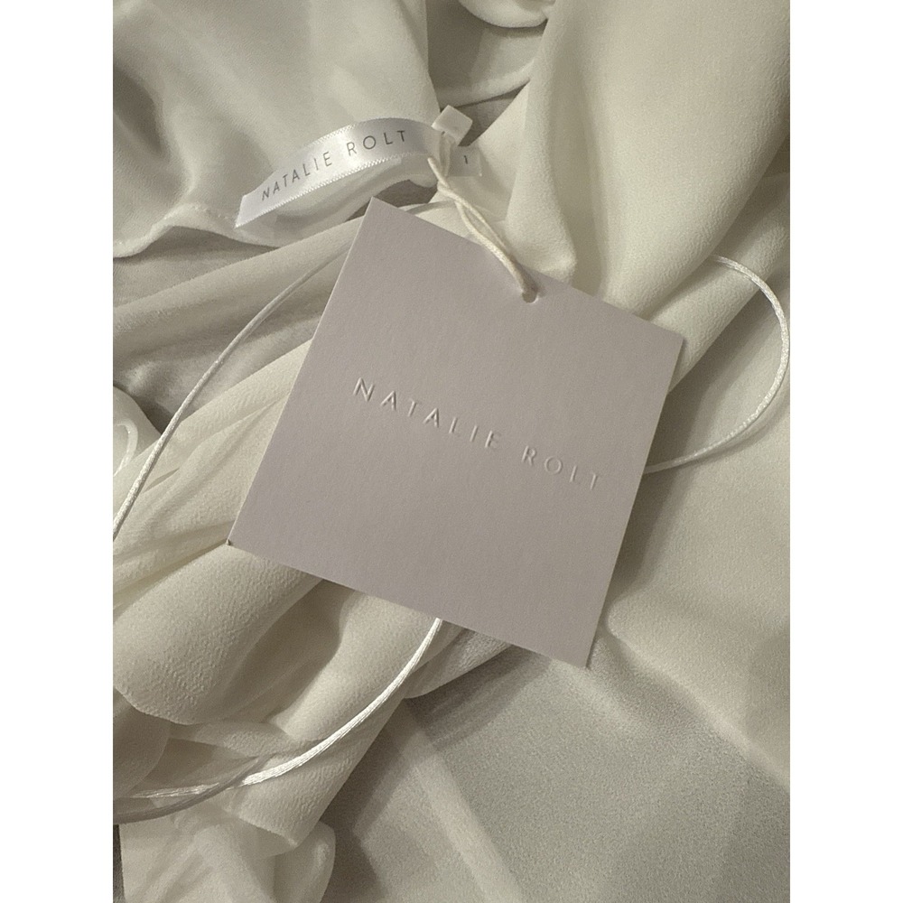 NWT Natalie Rolt Emily Gown White Size 1 (US Size 4) sheer - Picture 7 of 12